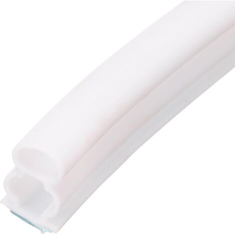 Joint d'étanchéité en caoutchouc pour porte, 6 m, en forme de D, pour cadre de porte et fenêtre, bande d'étanchéité autocollante et étanche pour espace de 8,9 à 11,4 cm, blanc (1/5)