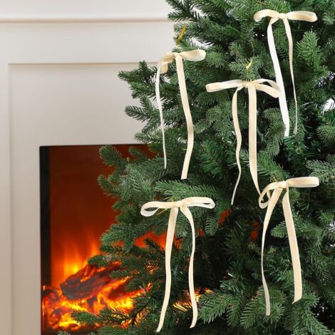 Noeud De Sapin TXP Lot De 24 Nœuds De Noël En Velours De Style Vintage Pour Sapin De Noël, Emballage Cadeau, Couronnes, Mariage, 14 X 19 Cm, Rouge Noeud Sapin De Noel Velours