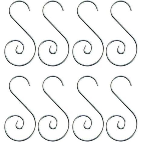 20 pinces à boules de Noël, crochets pour sapin de Noël, crochets pour boules de Noël en forme de S, crochets pour boules de sapin de Noël (argent) (1/5)
