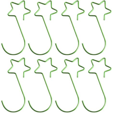 Lot de 20 crochets pour sapin de Noël, crochets de Noël en forme d'étoile S, crochets métalliques décoratifs pour décoration de Noël, vert (1/5)