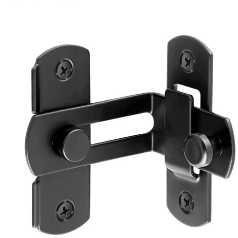Serrure de porte à angle droit à 90 degrés en acier inoxydable, serrure de sécurité pour porte, fenêtre, armoire à vin, jardin, noir (1/5)