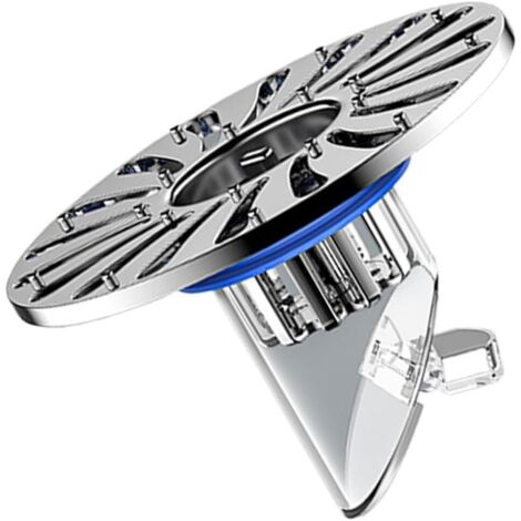 Siphon de sol de douche domestique, vanne de vidange anti-odeurs, acier inoxydable et matériau ABS, blocage anti-reflux, 7,2 x 5 x 3 cm, bleu argenté (1/5)