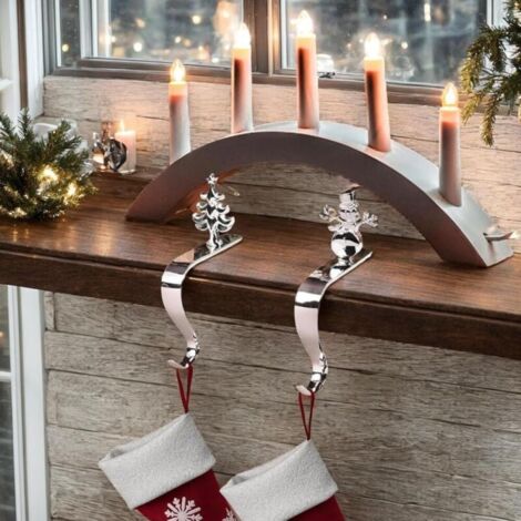 BagLEv Crochets antidérapants pour chaussettes de cheminée de Noël, crochets antidérapants pour décoration de fête de Noël (bonhomme de neige