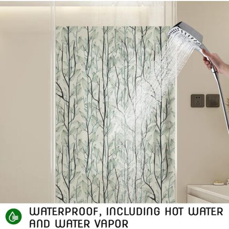 Film décoratif pour fenêtre, protection de la vie privée, autocollant décoratif pour vitraux (convient aux portes d'entrée, salles de bains, portes vitrées) (vert foncé, 0,445 m x 1 m) (1/5)