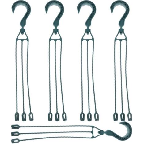 10 chaînes en plastique pour suspendre des pots de fleurs, crochets pivotants à 360° pour paniers suspendus, supports pour pots de fleurs (verts)