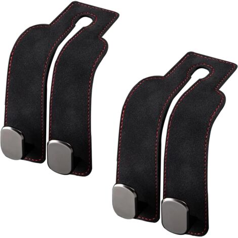 Lot de 2 crochets pour appui-tête de siège auto pour camionnettes GMC Hummer EV, crochets doubles pour sacs, portefeuilles et sacs à main (noir) (1/3)