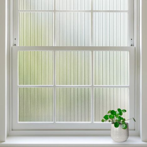 Film de confidentialité pour fenêtre en verre rainuré, film de fenêtre givré non adhésif, décoration d'isolation thermique anti-ultraviolet, adapté au salon de salle de bain, 50 cm × 200 cm (1/5)