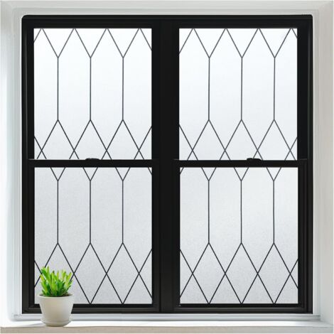 Film de confidentialité pour fenêtre en verre, autocollant en verre dépoli,autocollant de porte pare-soleil à contrôle thermique amovible, adapté à la salle de bain à domicile, 0,445 m x 2 m