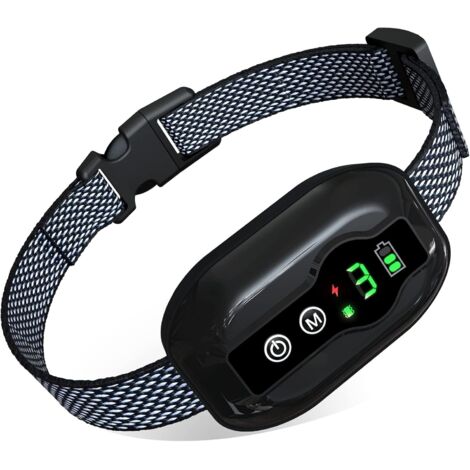 Collier de dressage anti-aboiements pour animaux de compagnie, collier électronique anti-aboiements étanche pour chiens de grande, moyenne et petite taille, 5 sensibilités réglables (noir)
