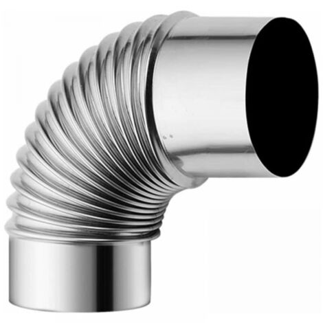 Parkside – Conduit de fumée en acier inoxydable – Coude à 90° pour poêle à bois – Résistant à haute température et corrosion – 99mm de diamètre