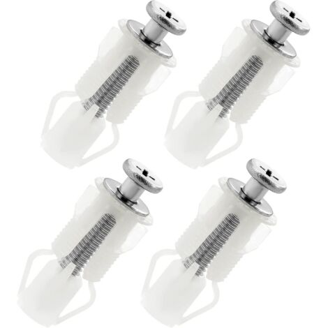 Kit de charnière et de fixation pour abattant de toilette 4 pièces, y compris les vis pour le remplacement des abattants de toilette (1/5)