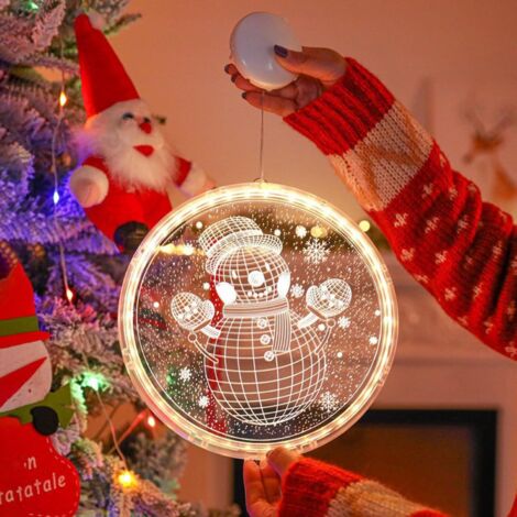Couronne de Noël en métal avec lumière LED chaude pour les décorations
