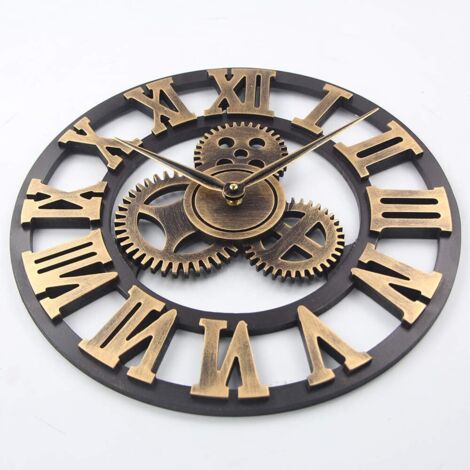 Horloge murale vintage 30,5 cm silencieuse sans tic-tac en PVC horloge ronde à piles – Horloge murale décorative pour bureau, salle de bain, salon – Fabriquée aux États-Unis Horloge murale vintage 30,5 cm silencieuse sans tic-tac en PVC horloge ronde à piles – Horloge murale décorative pour bureau, salle de bain, salon – Fabriquée aux États-Unis