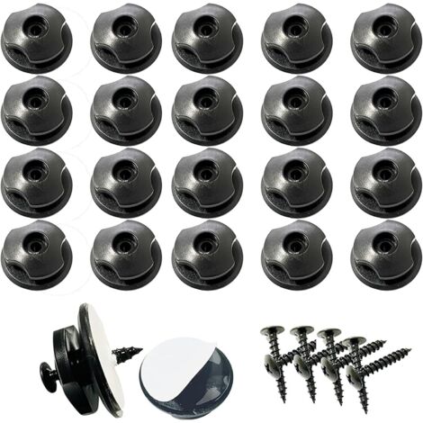 Crochet Ridelle De Bâche Ronds Inclus Vis Lot de 20 Boutons Ronds (20 Pcs) pour Filet Remorque Et Bache Remorque Crochet Remorque en Plastique Dur (1/5)