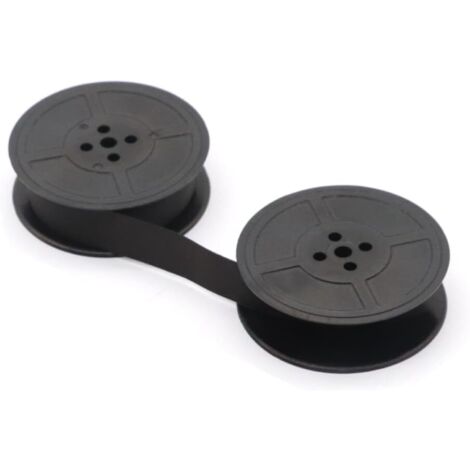 Lot de 2 paires de rubans universels pour machine à écrire, double bobine, pour la plupart des machines à écrire - Noir (1/4)