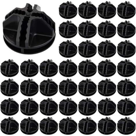 40pcs Fils Cube Plastique ABS Connecteur Cube de Rangement Blanc Raccord Meuble de Rangement Raccord Meuble de Rangement Cube de Fil Modulaire Cube en Grille pour Étagère Casier de Rangement(Noir) (1/5)