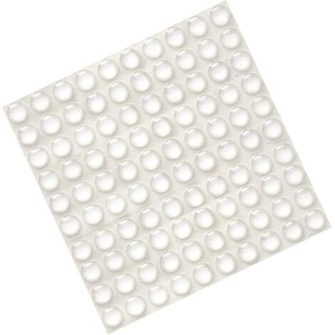 Lot de 100 patins de protection pour tiroirs, 8 mm x4 mm, micro-butées autocollantes en caoutchouc transparent pour portes d'armoires, meubles, tables et ordinateurs portables (1/5)