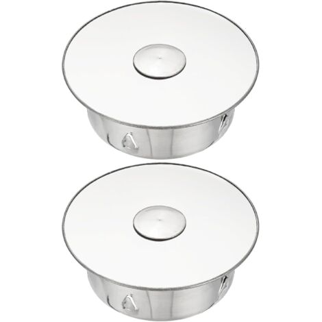 Lot de 2 Bouchon pour Tuyau, Cache-trou de cheminée, Cache Tuyau, Couvercle De Trou De Cheminée,Bouchon Cheminée Perforé en Acier Inoxydable Ø 110mm Profondeur 42mm, argent