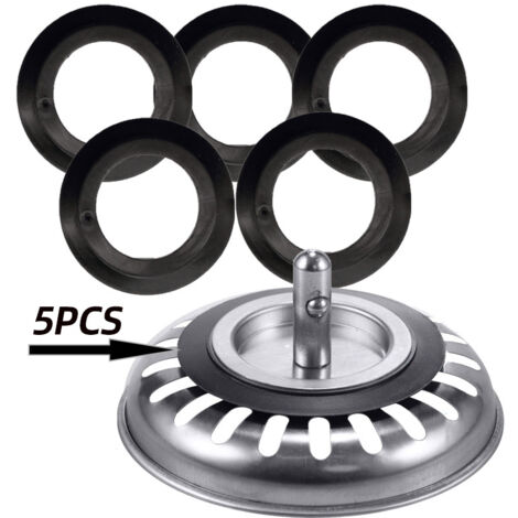5 Pièces joint evier cuisine,Joint en Silicone pour Paniers Filtrants, Joint d’évier de Rechange en Caoutchouc,54mm Extérieur, 32mm Intérieur, Cuisine D'évacuation Bouchon D'obturation Joint