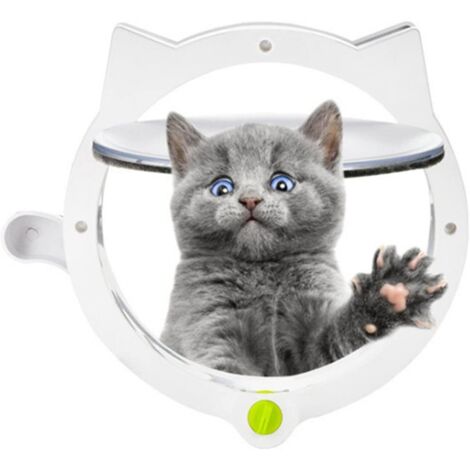 Porte à Rabat Automatique pour Chat, Jolie Porte Magnétique avec 4 Modes de Verrouillage, Porte D'entrée en Plastique sans Danger pour Les Animaux Domestiques, pour Portes (1/5)