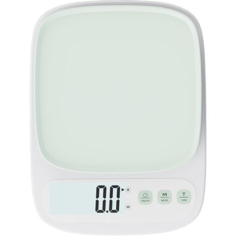 Balance de cuisine minimaliste et précise, Capacité de 10 kg, graduation de 1 g (0,035oz), grand écran LCD, fonction tare et unité ml Vert (10 kg/1 g) (1/5)