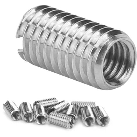 (M5M310) Jeu de 10 écrous filetés mâles et femelles, outils de réparation en acier inoxydable, quincaillerie industrielle (1/4)