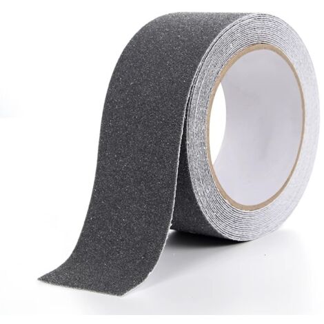 (Gris 5 cm  5 m) Ruban antidérapant givré, adapté aux escaliers, marches et bandes de sécurité pour sols intérieurs et extérieurs. (1/5)