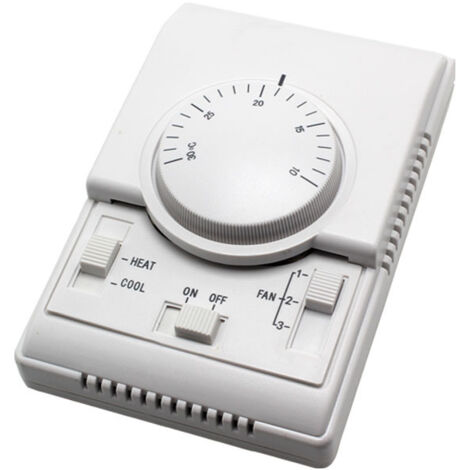 Interrupteur rotatif de contrôle de température, thermostat mécanique, adapté à la régulation de température des ventilo-convecteurs de climatisation (1/4)
