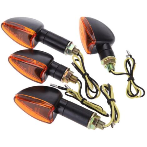 Clignotants 12V pour moto, 4 ampoules orange avant et arrière, adaptés aux vélos, quads et véhicules tout-terrain. (1/3)