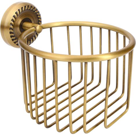 Porte-papier toilette mural en bronze vintage, Distributeur de papier toilette en laiton, pour rouleaux de moins de 12,5cm de diamètre uniquement (1/5)
