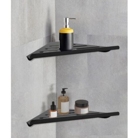 Lot de 2 étagères de douche d'angle en acier inoxydable 304 - Pour salle de bain et cuisine,215 x 215 x 305mm (1/4)