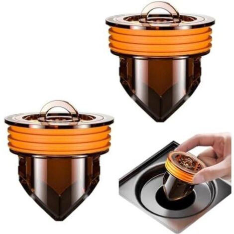 Siphon de sol anti-refoulement en deux parties, siphon de sol à lévitation magnétique, clapet anti-retour anti-odeurs pour salles de douche/lavabos (1/4)