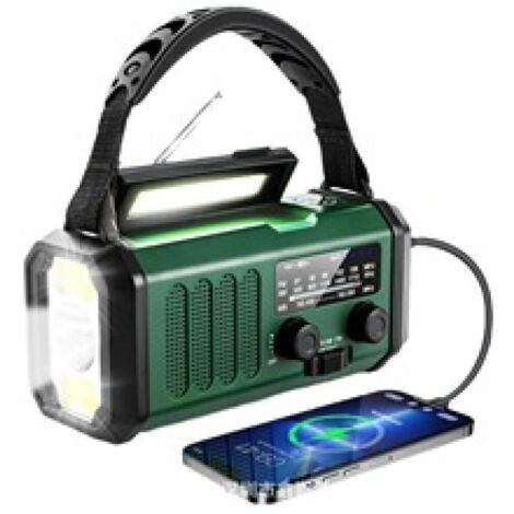 Radio Météo d'urgence Batterie Portable 10000mAh avec Alarme SOS Manivelle Radio solaires AM/FM,Lampe de Lecture,Lampe de Poche,Boussole pour l'extérieur,Chargeur pour Smartphones (1/5)