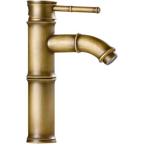 Bathroom Single Handle Faucets Modern Single Hole Bathroom Lavatory Vessel Sink Faucet, robinet d'eau chaude et à eau froideo, (Antique, 2B) (1/5)