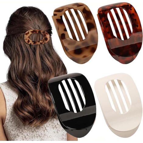 4 Pièces Pince cheveux femme, Accessoires cheveux, Pinces à cheveux pour femmes, Accessoires cheveux femme, Grande Epais Grosse Barrette Cheveux, D