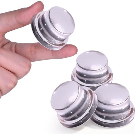 Butée de porte améliorée, 4 cm, en silicone transparent Protection autocollante pour poignée de porte/mur, lot de 4 (1/5)