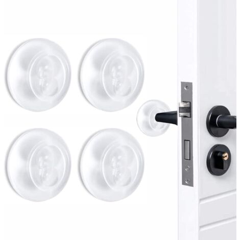 Butée de porte et coussin de protection murale, coussin de protection adhésif, absorption des chocs (30×30×9mm transparent - 4 pièces). (1/5)