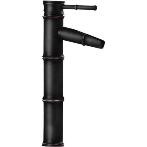 Bathroom Single Handle Faucets Modern Single Hole Bathroom Lavatory Vessel Sink Faucet, robinet d'eau chaude et à eau froideo, (Noir, 3A) (1/5)