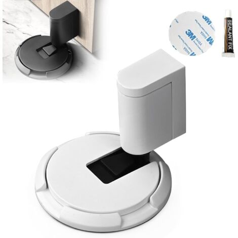 Butée de sol mécanique, butée de porte magnétique, butée de porte mécanique à pousser en bas (blanc) (1/5)
