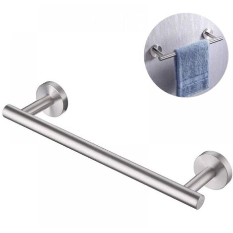 Porte-Serviettes Salle de Bain Barre Porte Serviette Acier INOX SUS304 Murale 40×6×5 CM Brossé (1/4)
