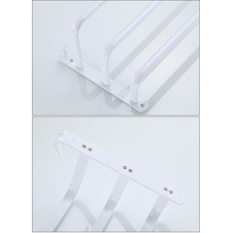 Porte-Serviettes Blanc Mural Barres Porte-Serviettes Multicouche avec Crochets Espace Aluminium Porte Serviette pour Salle de Bain, Cuisine d'hôtel, Style Contemporain 2 Layer 40cm (1/5)