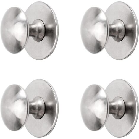 Lot de 4 boutons de tiroir autocollants en acier inoxydable pour placard, poignée de porte coulissante autocollante avec vis de fixation pour armoire en verre (35 x 27 mm) (1/4)