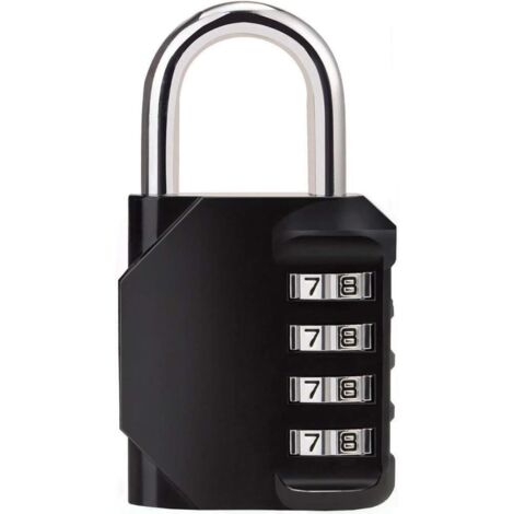 Verrou à combinaison 4 chiffres Cadenas antirouille, Cadenas de sécurité, Mental et en acier plaqué, résiste aux intempéries Motif pour l'école Gym Locker (1/5)