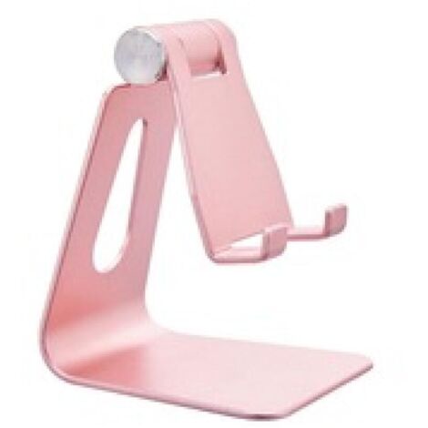 Support de téléphone portable réglable en alliage d'aluminium, support de téléphone de table, station d'accueil de téléphone de bureau, support pour smartphone, or rose (1/4)