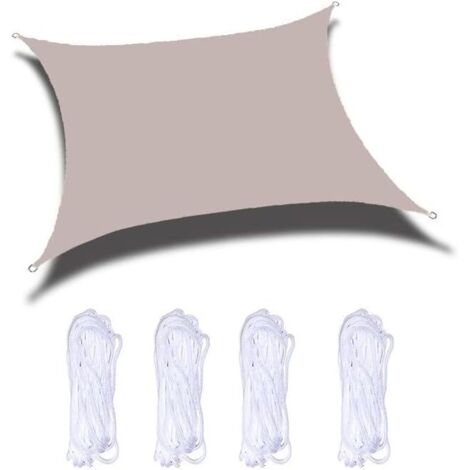 Voile d'ombrage, protection contre la pluie, protection UV, bandeau anti-UV, économie d'énergie, bâche élégante pour jardin d'été (Kaki, 2 × 3 m) (1/5)