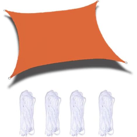 Voile d'ombrage, protection contre la pluie, protection UV, bandeau anti-UV, économie d'énergie, bâche élégante pour jardin d'été (Orange, 5 × 3 m) (1/5)