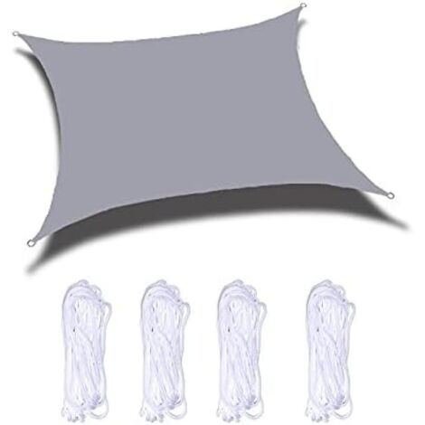 Voile d'ombrage, protection contre la pluie, protection UV, bandeau anti-UV, économie d'énergie, bâche élégante pour jardin d'été (Gris, 4 × 3 m) (1/5)