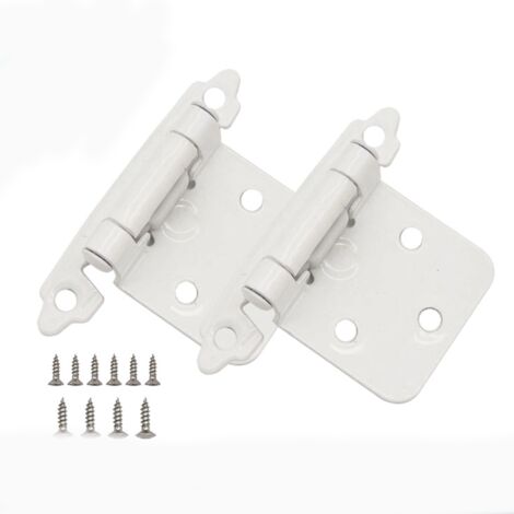 Lot de 4 charnières en cuivre antique pour portes de cuisine, à fermeture automatique, recouvrement de 1,27 cm (variable), cadre semi-dissimulé (F) (1/5)