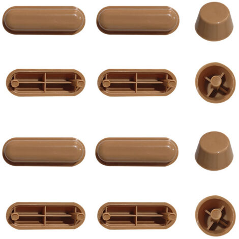 Lot de 20 butoirs de siège de toilette antichoc, 12,5 x 19 mm, brun, pour installation de salle de bain. (1/4)