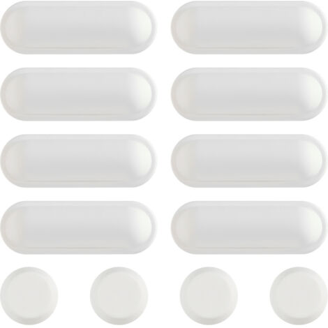 Lot de 20 butoirs de siège de toilette antichoc, 12,5 x 19 mm, blancs, pour installation de salle de bain. (1/5)